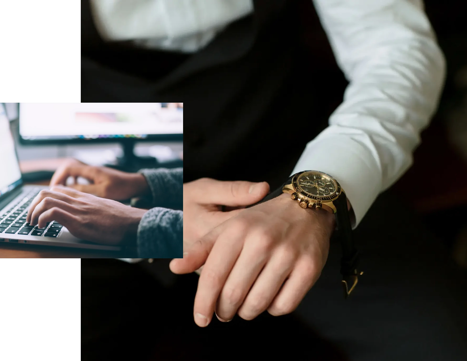 Business attire and luxury watch